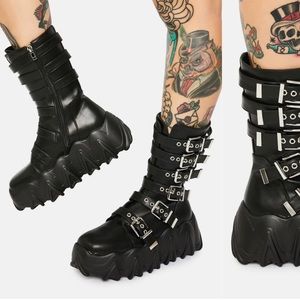 SOLD Lamoda Lockdown Biker Boots